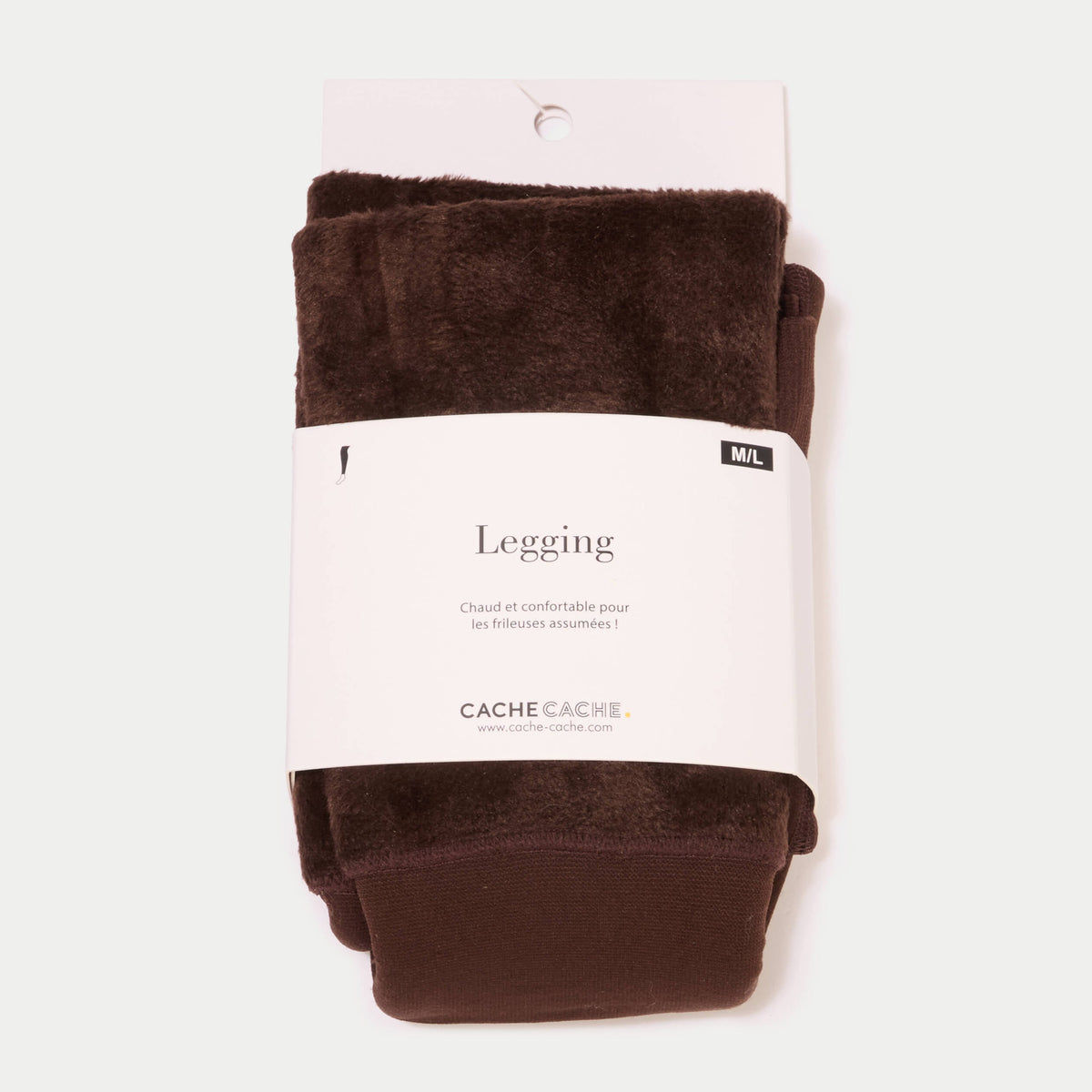 Warm High Rise Fleece-Lined Leggings in Dark Brown, view 2