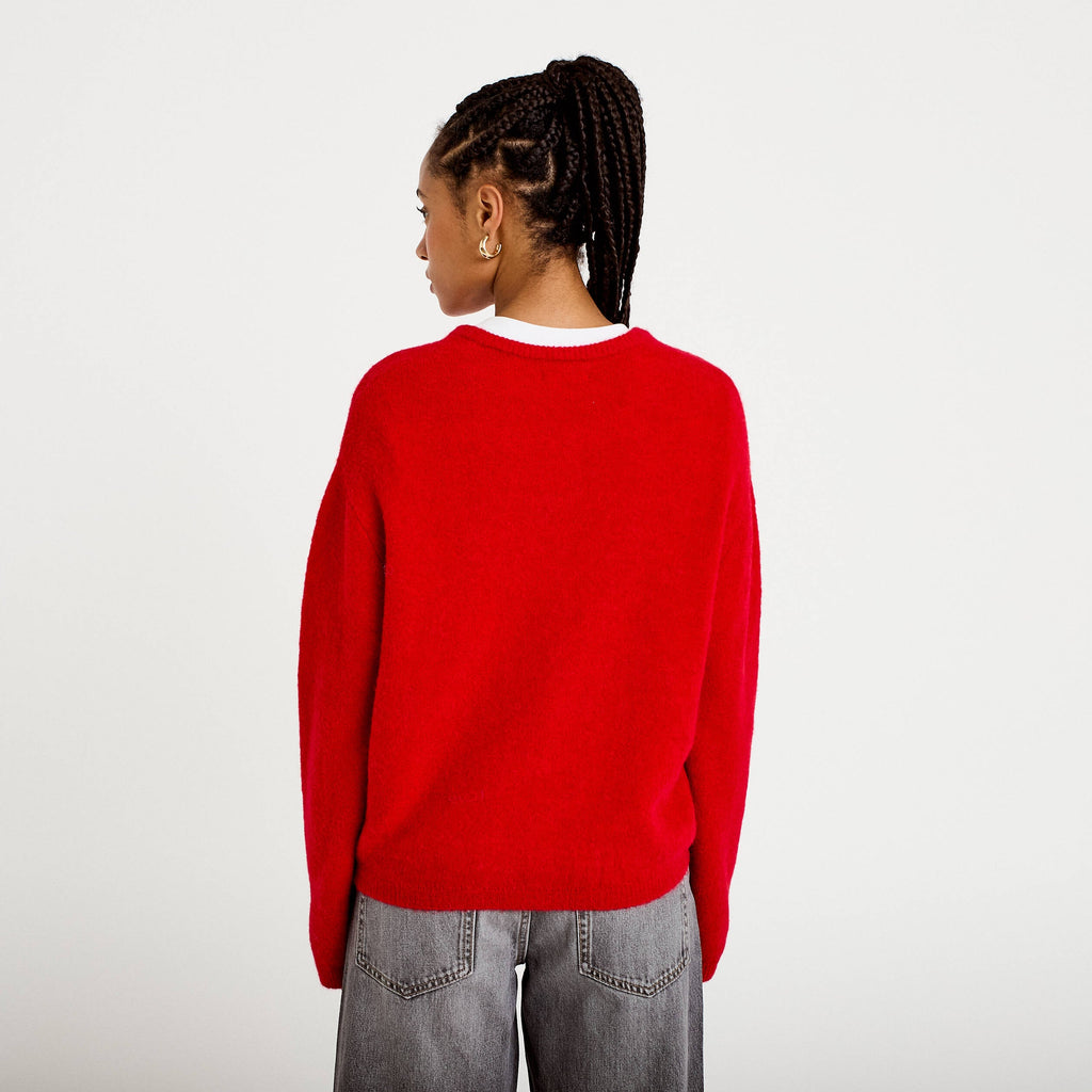 Long Sleeve Cardigan in Red, view 2