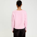 Heart Button Cardigan in Powder Pink, view 2