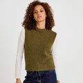 Sleeveless Sweater in Khaki Green, view 1