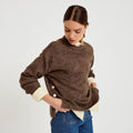 Long Sleeve Sweater in Dark Brown, view 1