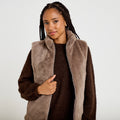 Cropped Fitted Sleeveless Vest in Taupe, view 1