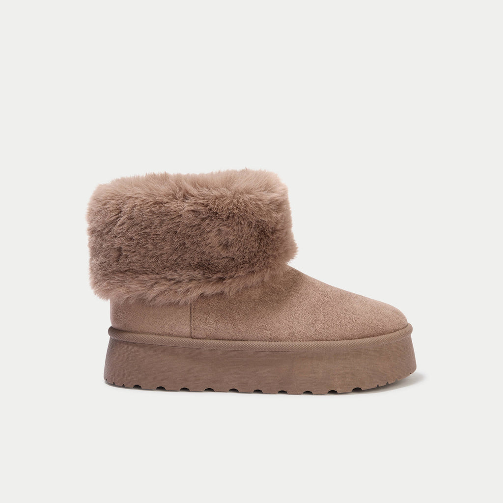 Suede-Look Ankle Boots in Beige, view 1