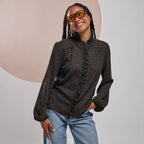 Long Sleeve Blouse in Brown, view 1