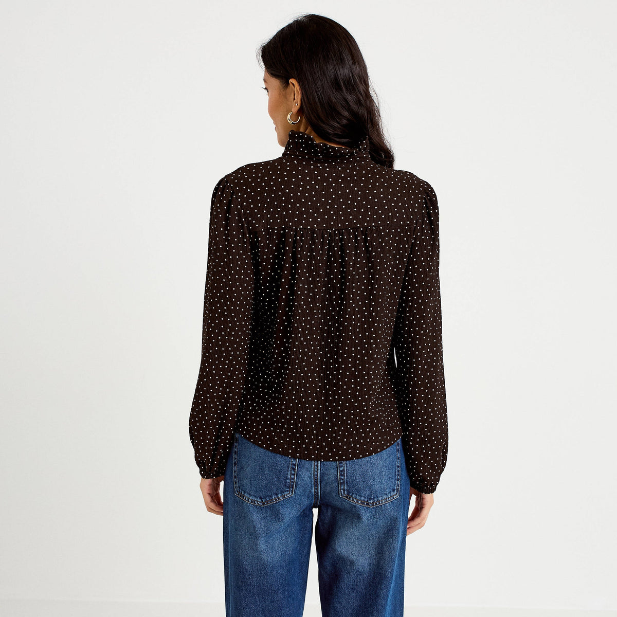 Long Sleeve Blouse in Brown, view 2
