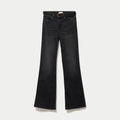 Bootcut Jeans with Detachable Belt in Black Denim, view 1