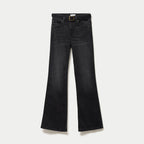 Bootcut Jeans with Detachable Belt in Black Denim, view 1
