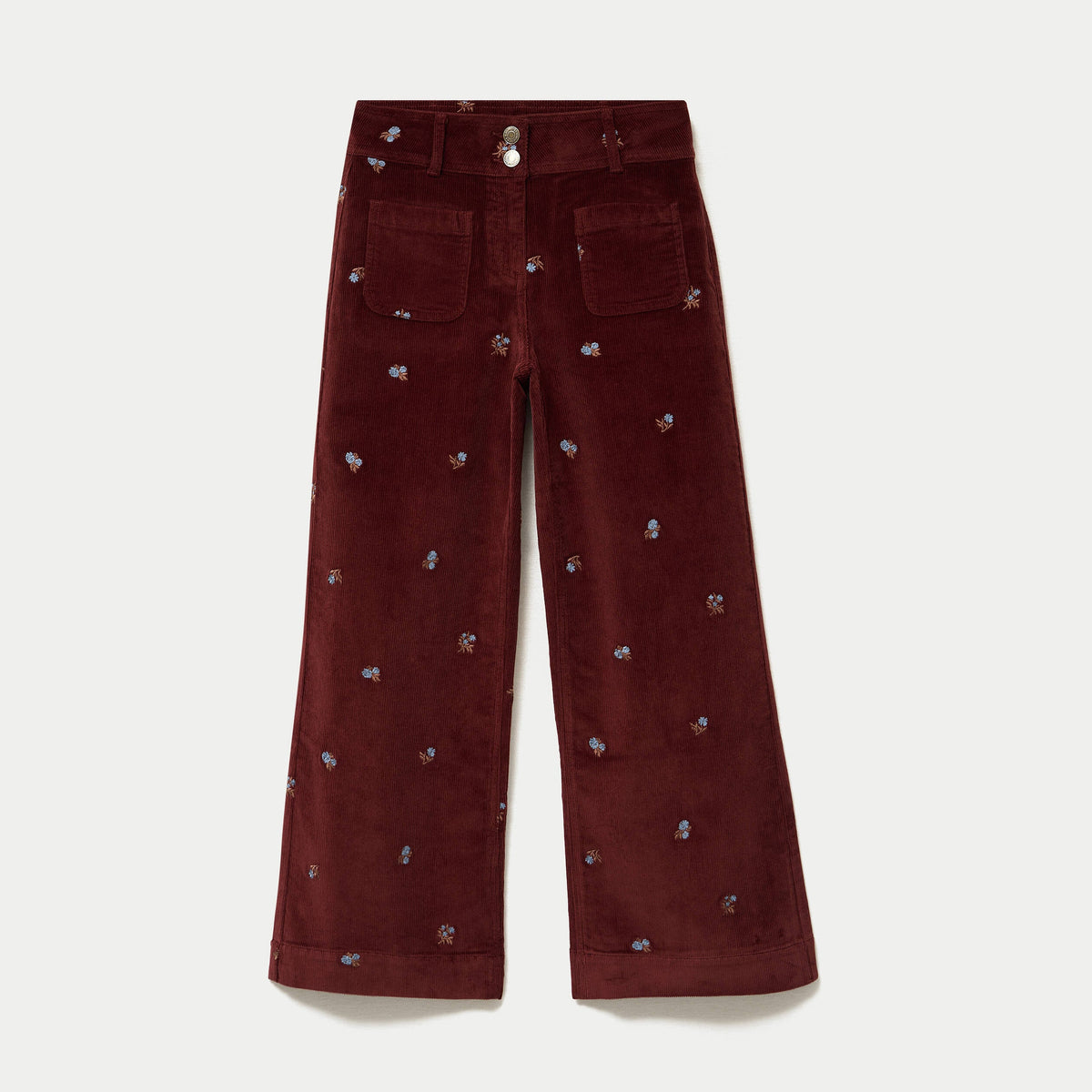 High Rise Bootcut Corduroy Pants in Brown, view 1