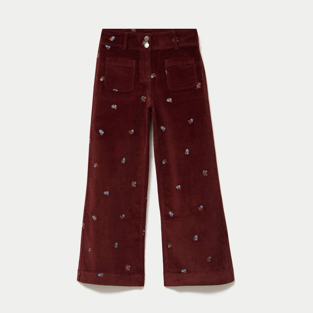 High Rise Bootcut Corduroy Pants in Brown, view 2
