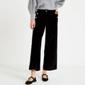 High Rise Bootcut Corduroy Pants in Black, view 1