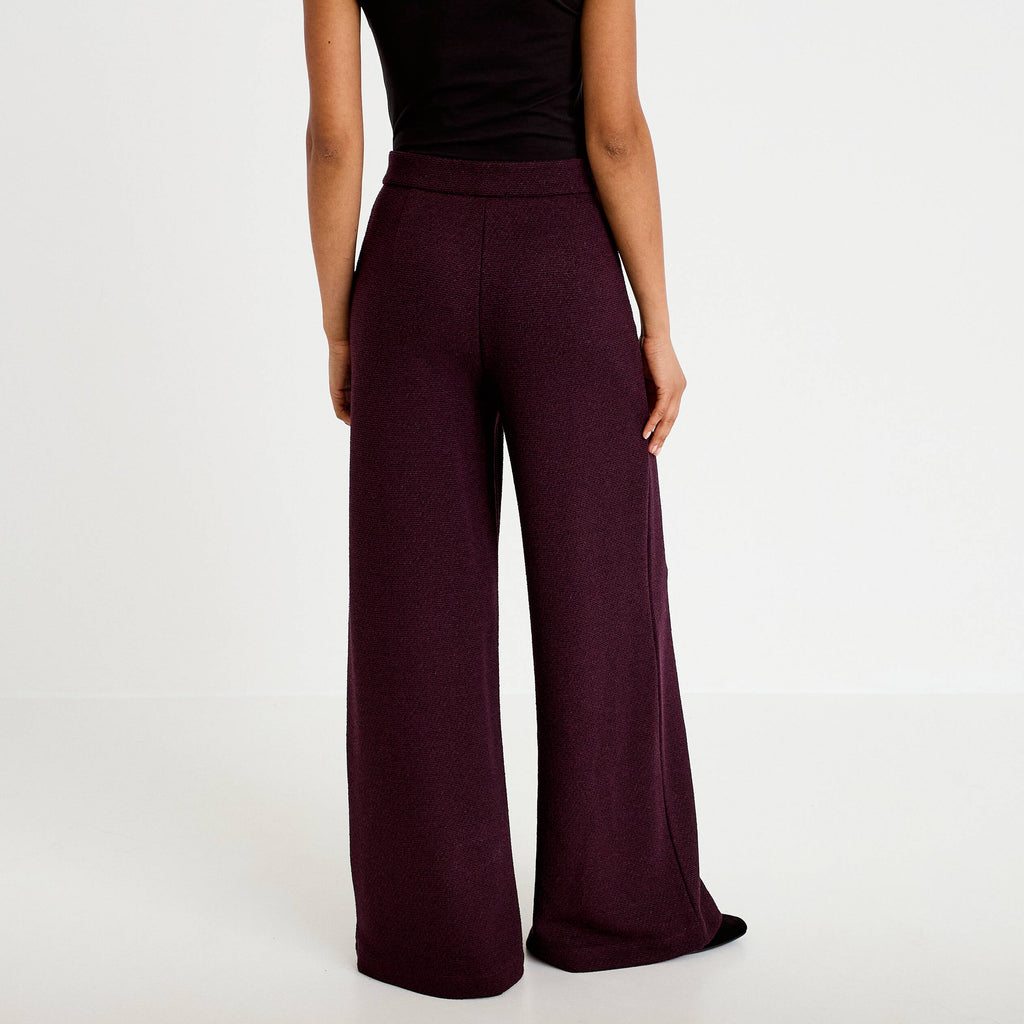 Bootcut Tweed Pants in Dark Purple, view 2