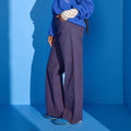 High Rise Striped Wide Leg Jeans in Blue, view 1