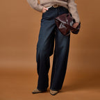 High Rise Barrel Jeans in Raw Denim, view 1