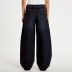 High Rise Barrel Jeans in Raw Denim, view 2