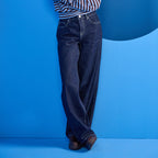 Low Rise Wide Leg Jeans in Raw Denim, view 1