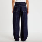 Low Rise Wide Leg Jeans in Raw Denim, view 2