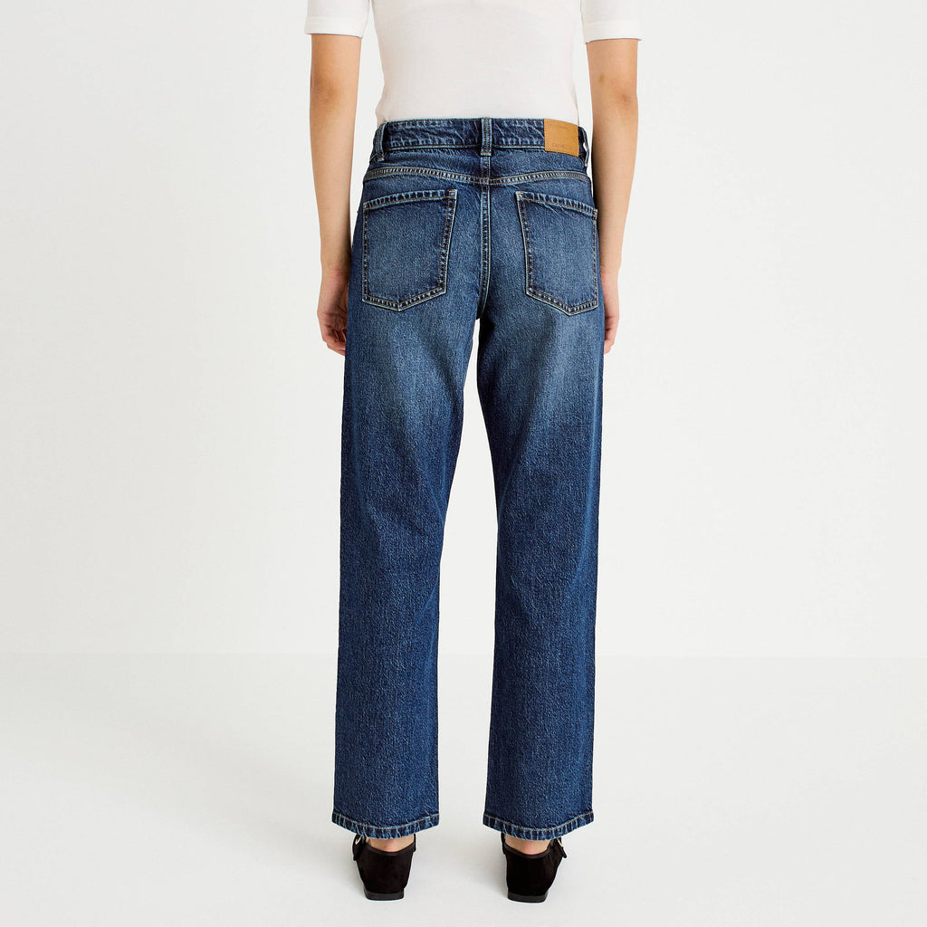 Mid Rise Straight Leg Jeans in Blue, view 2