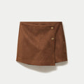 Suede-Look Mini Skort in Brown, view 1