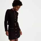 A-Line Knitted Skort in Black, view 1