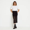 Fitted Lace Maxi Skirt in Black, view 1