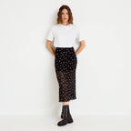 Fitted Lace Maxi Skirt in Black, view 1