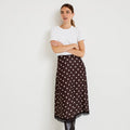 Flared Midi Lace Skirt in Brown, view 1