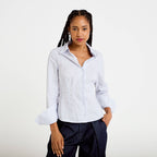 Fitted Long Sleeve Shirt in Blue, view 1