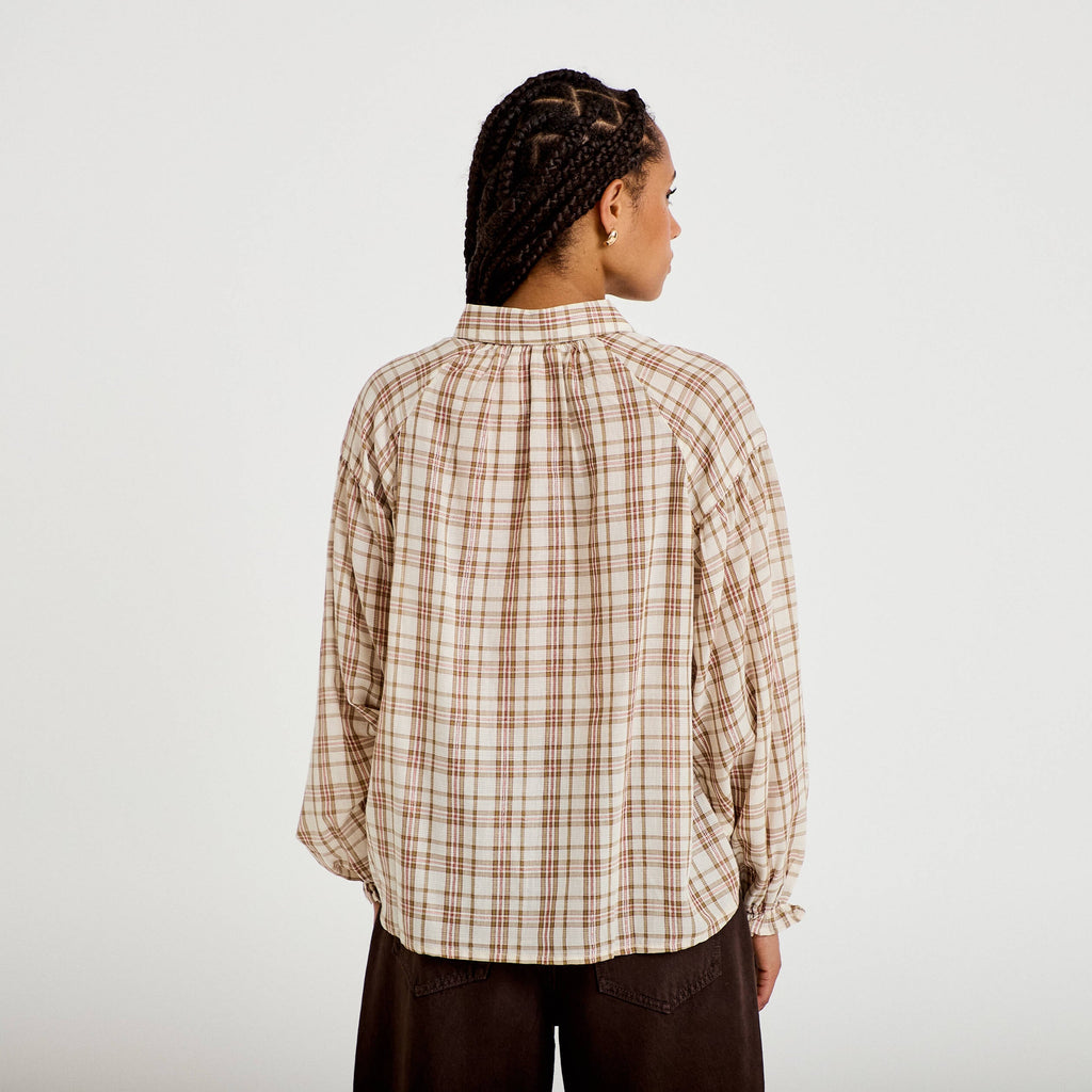 Relaxed Long Sleeve Shirt in Brown, view 2