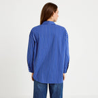 Oversized Long Sleeve Shirt in Blue, view 2