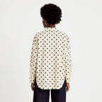 Oversized Long Sleeve Cotton Shirt in White, view 2
