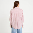 Straight Cut Long Sleeve Shirt in Light Red, view 2