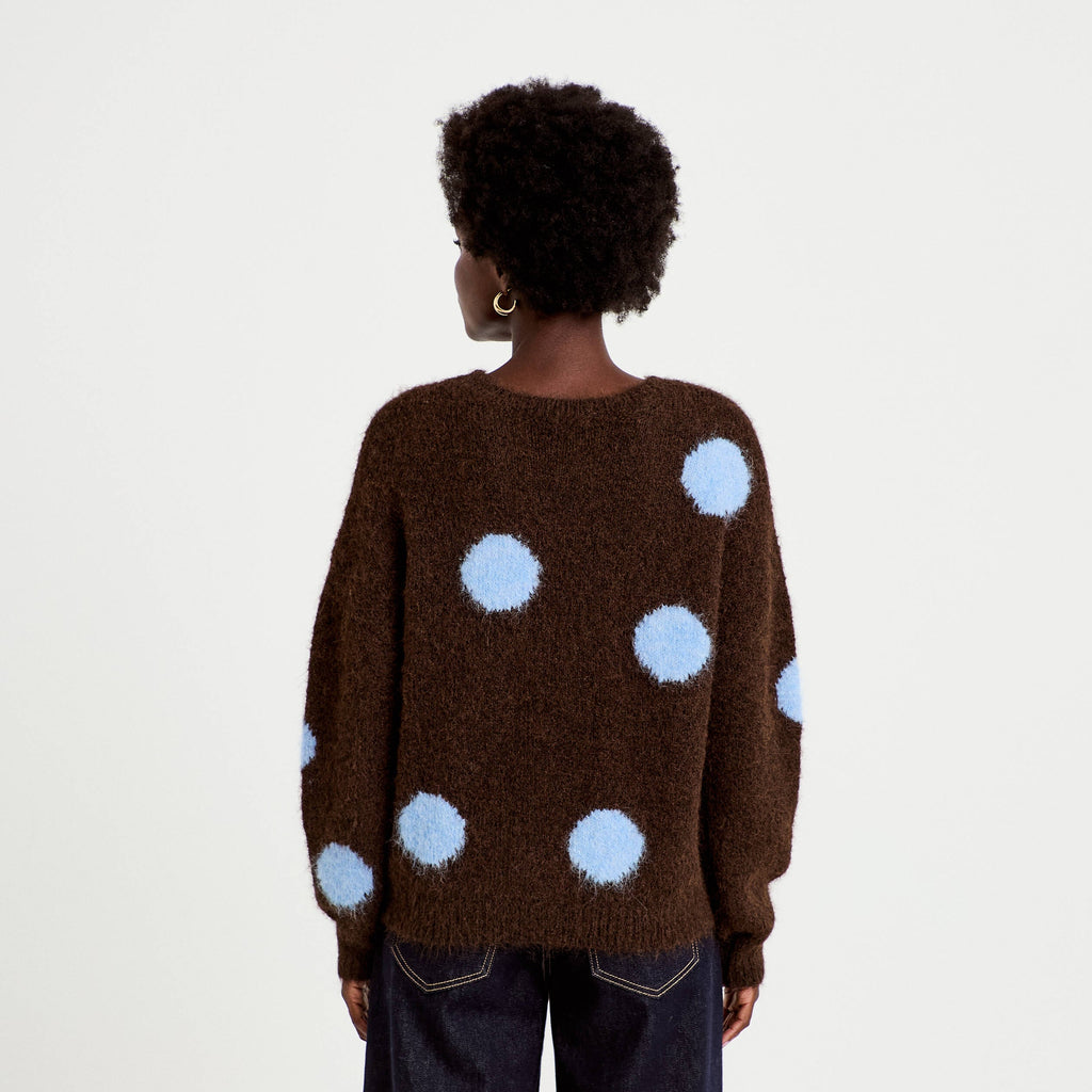 Long Sleeve Sweater in Dark Brown, view 2