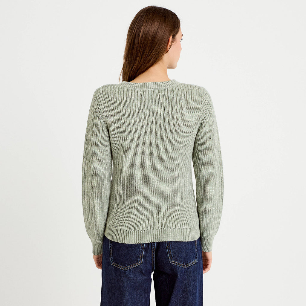 Shimmering Long Sleeve Sweater in Pastel Green, view 2