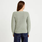 Shimmering Long Sleeve Sweater in Pastel Green, view 2
