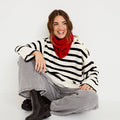 Relaxed Long Sleeve Sweater in Ecru, view 1