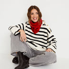 Relaxed Long Sleeve Sweater in Ecru, view 1