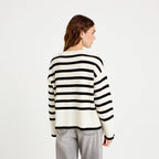Relaxed Long Sleeve Sweater in Ecru, view 2