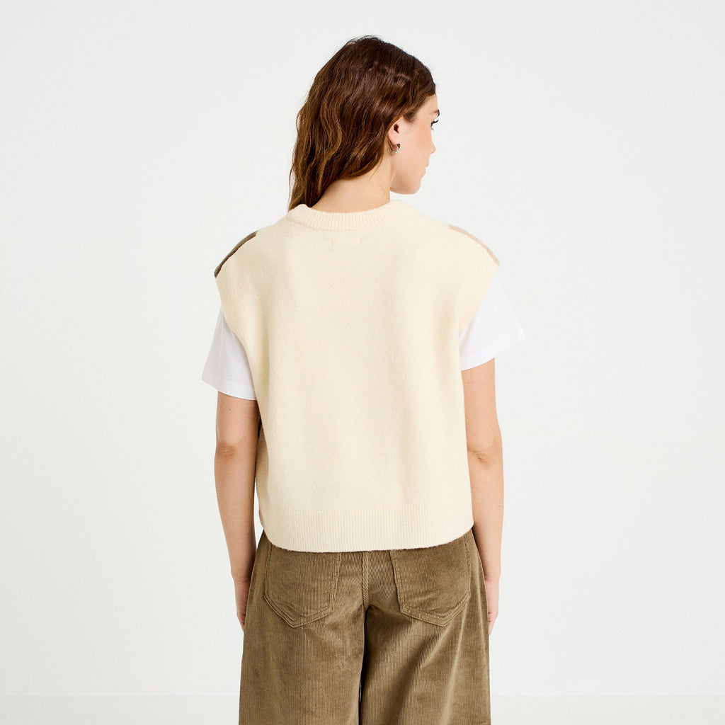 Sleeveless Sweater in Ecru, view 2