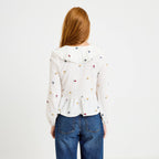 Straight Cut Long Sleeve Blouse in Multicolor, view 2