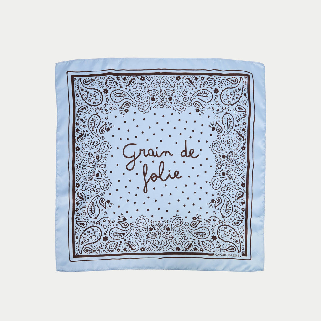 Silky Satin Scarf in Sky Blue, view 2