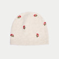 Embroidered Beanie in Ecru, view 1