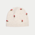 Embroidered Beanie in Ecru, view 1