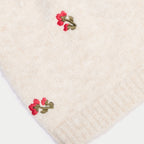 Embroidered Beanie in Ecru, view 2