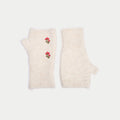 Embroidered Fingerless Gloves in Ecru, view 1
