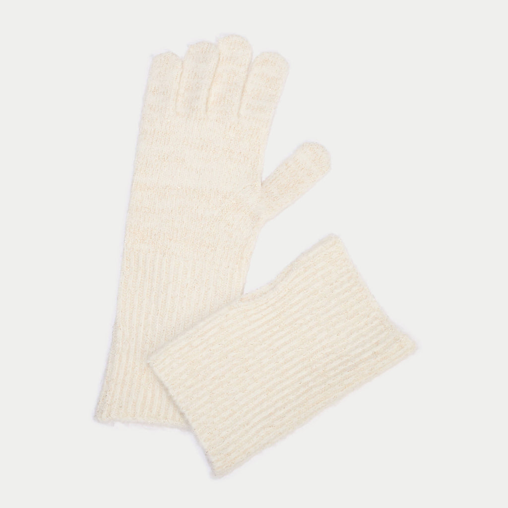 Two-in-One Gloves in Ivory, view 2