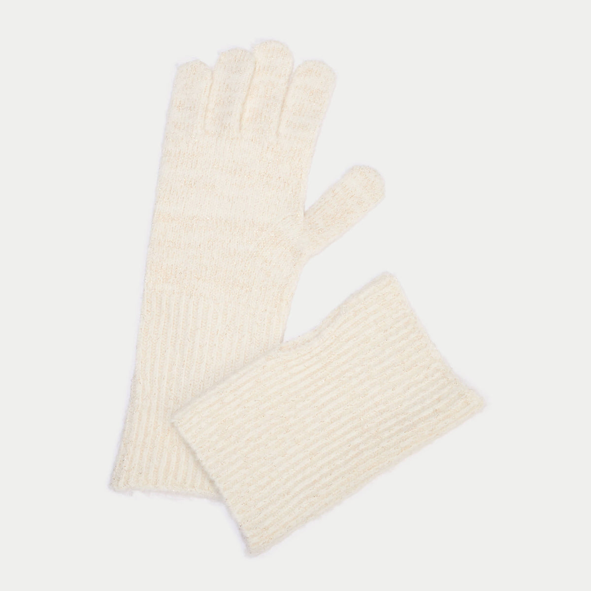 Two-in-One Gloves in Ivory, view 2