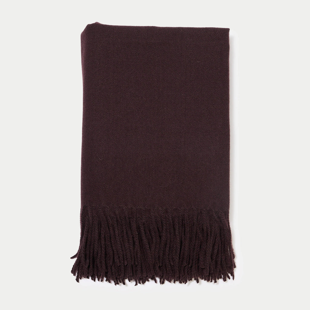 Heathered Scarf with Fringe in Dark Brown, view 1