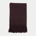 Heathered Scarf with Fringe in Dark Brown, view 1