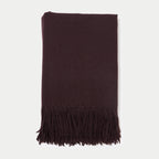 Heathered Scarf with Fringe in Dark Brown, view 2