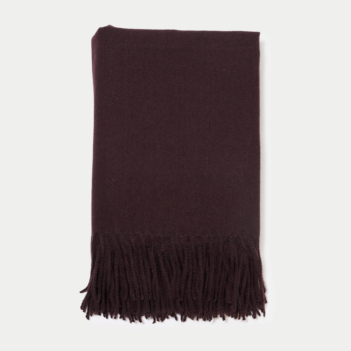 Heathered Scarf with Fringe in Dark Brown, view 2